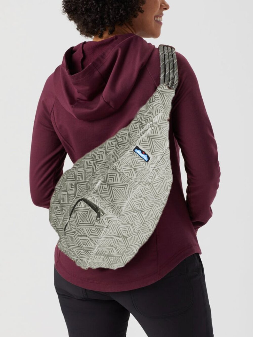 KAVU Rope Sling bag in the Mahogany Inlay Diamond Print